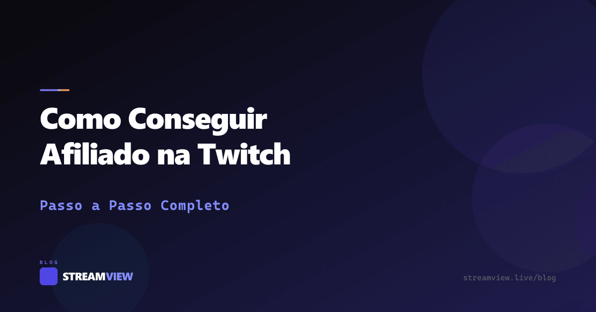 Badge de Afiliado da Twitch com requisitos listados