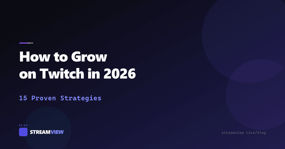 Twitch streamer growing their audience with analytics dashboard showing upward trends